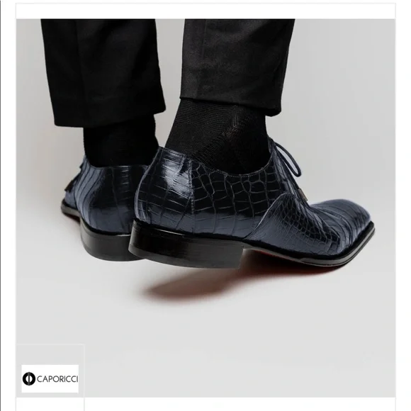 CAPORICCI 1114 Navy Genuine Alligator shoes Caporicci | Shoes | Caporicci 114 Alligator Oxfords Td  main image 2